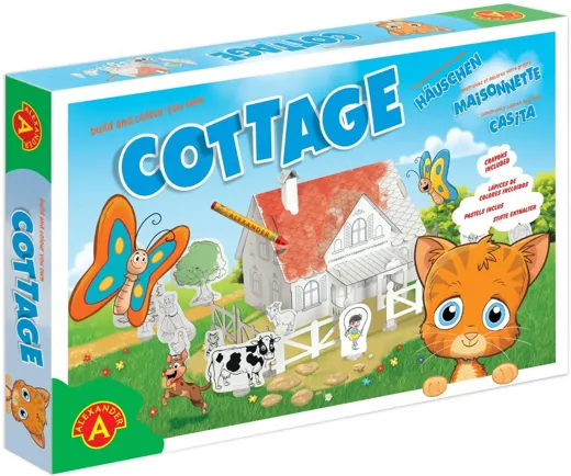 COTTAGE - Haus und Katze 3D Bastel- & Mal Set