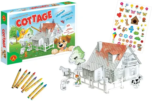 COTTAGE - Haus und Hund 3D Bastel- & Mal Set