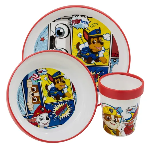 Paw Patrol "COMIC" - Premium Geschirr-Set 3-teilig