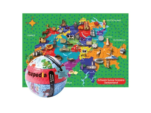 Mapedia - Puzzle in Metallkugel, Schweiz (100 Teile) ( 2068835)