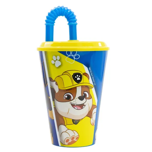 Paw Patrol "PUP POWER" - Becher mit Deckel und Strohhalm, 430 ml