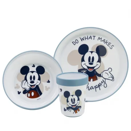 Mickey Mouse "FULL OF SMILES" - Premium Geschirr-Set 3-teilig