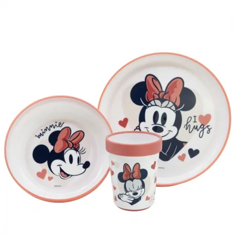 Minnie Mouse "HEART FULL" - Premium Geschirr-Set 3-teilig