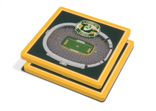 Green Bay Packers 3DStadiumView Untersetzer 2erSet 10 cm x 10 cm