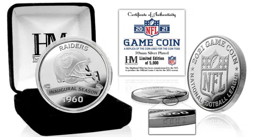 Las Vegas Raiders Game Coin (39mm) Silver