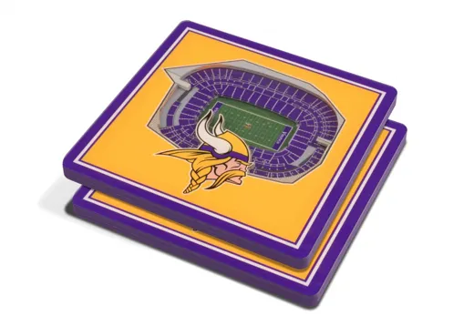 Minnesota Vikings 3DStadiumView Untersetzer 2erSet 10 cm x 10 cm