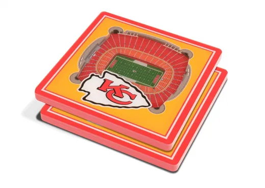 Kansas City Chiefs 3DStadiumView Untersetzer2erSet 10 cm x 10 cm