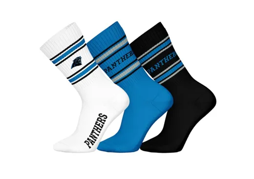 Carolina Panthers 3pk Crew Socks 39-42