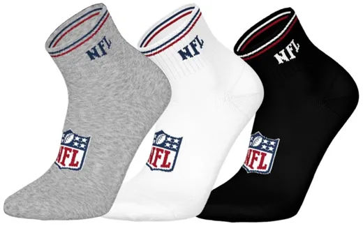 NFL Shield 3pk Quarter Socks 35-38