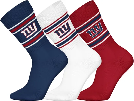 New York Giants 3pk Crew Socks 35-38