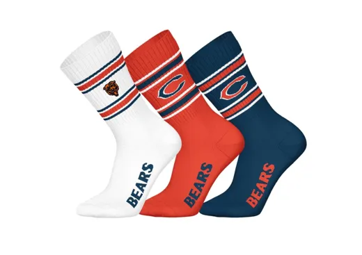 Chicago Bears 3pk Crew Socks 39-42