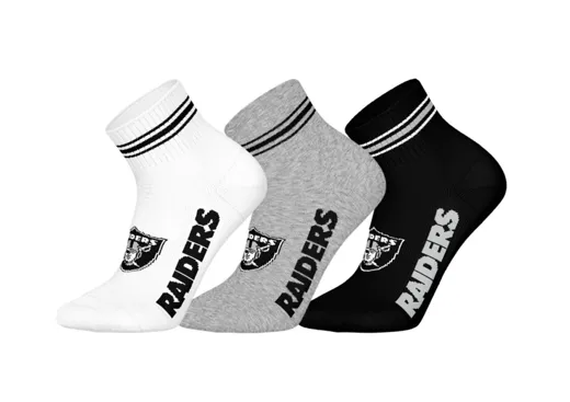 Las Vegas Raiders 3pk Quarter Socks 35-38