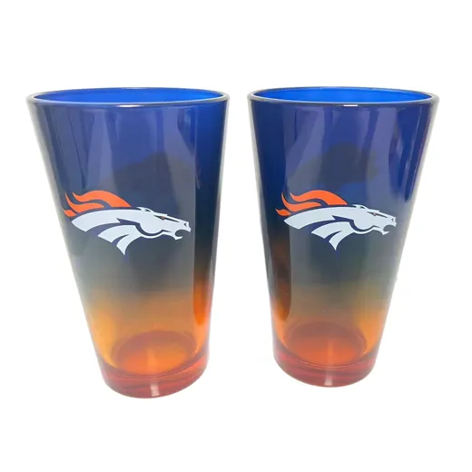 Denver Broncos Pint Glass Set 16 oz./475 ml