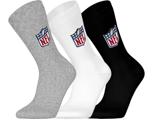 NFL Shield 3pk Crew Socks 35-38