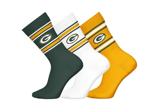 Green Bay Packers 3pk Crew Socks 39-42