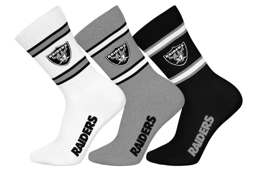 Las Vegas Raiders 3pk Crew Socks 43-46