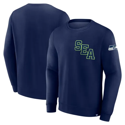 Seattle Seahawks Varsity Letter Fleece Crew XL