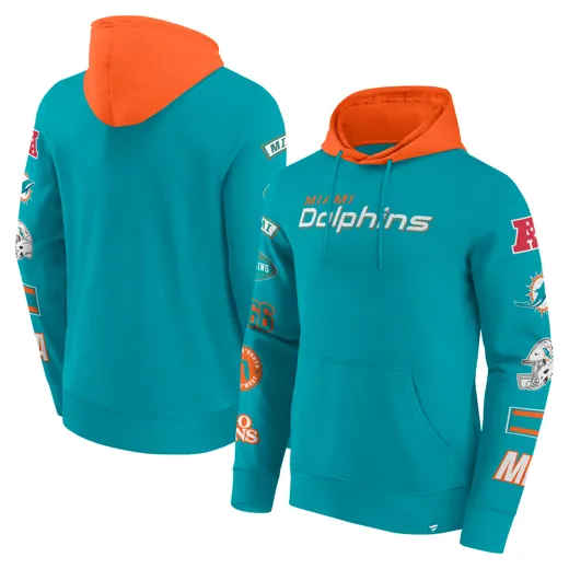 Miami Dolphins Patched Out Fleece Hoodie  L