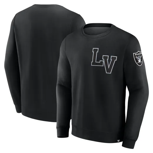 Las Vegas Raiders Varsity Letter Fleece Crew L