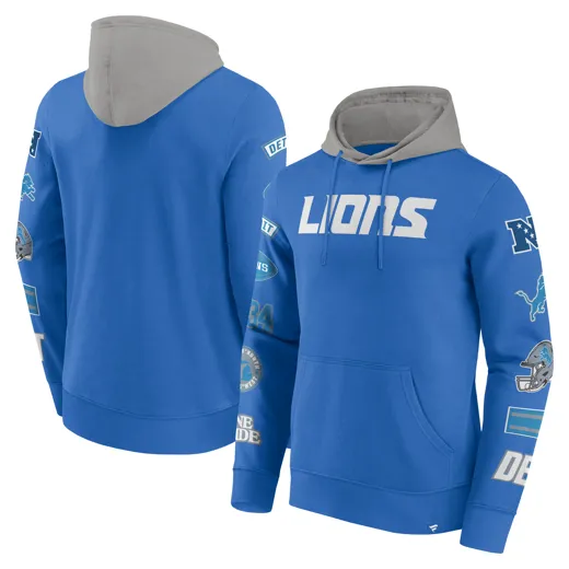 Detroit Lions Patched Out Fleece Hoodie  L