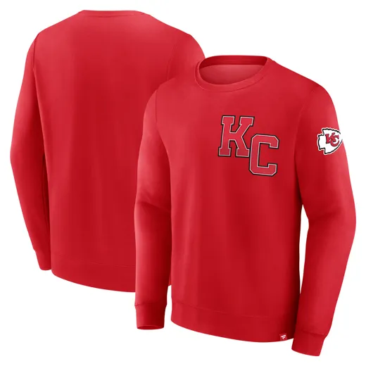 Kansas City Chiefs Varsity Letter Fleece Crew L