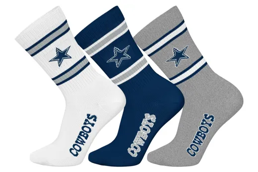 Dallas Cowboys 3pk Crew Socks 39-42