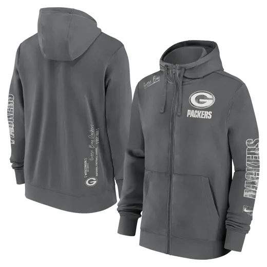 Green Bay Packers Nike Full-Zip Fleece Hoodie 2XL