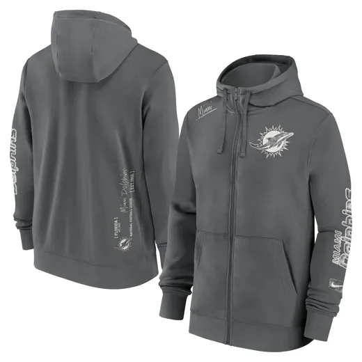 Miami Dolphins Nike Full-Zip Fleece Hoodie L