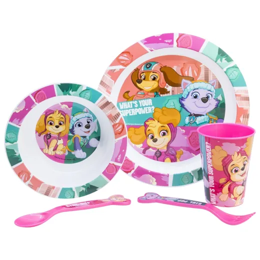 Paw Patrol Girl "Superpower" - Geschirr-Set 5-teilig